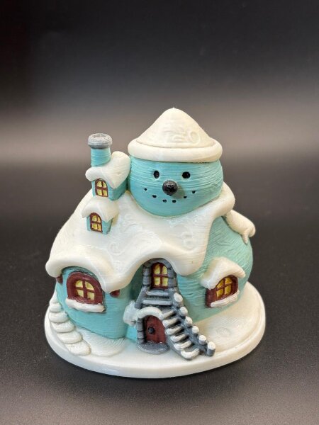 Schneemann-Haus, handbemalt, **Einzelstück**
