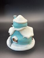 Schneemann-Haus, handbemalt, **Einzelstück**