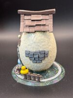 (Fehldruck) Osterhasenhaus / Ei-Haus, handbemalt, **Einzelstück**