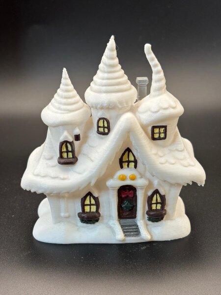 winterliches Schneehaus, handbemalt, **Einzelstück**